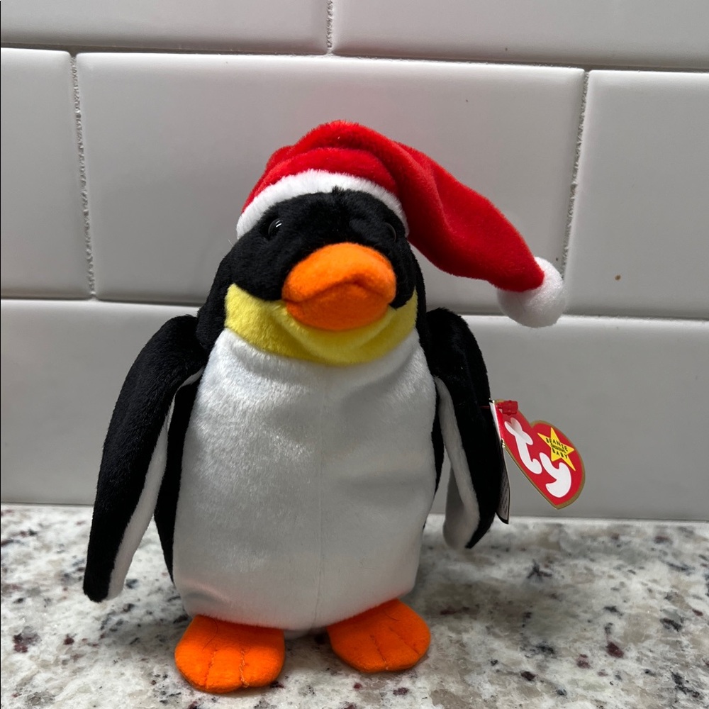 Ty Beanie Baby Penguin Plush Trio - Black, White, Orange - Picture 2 of 10